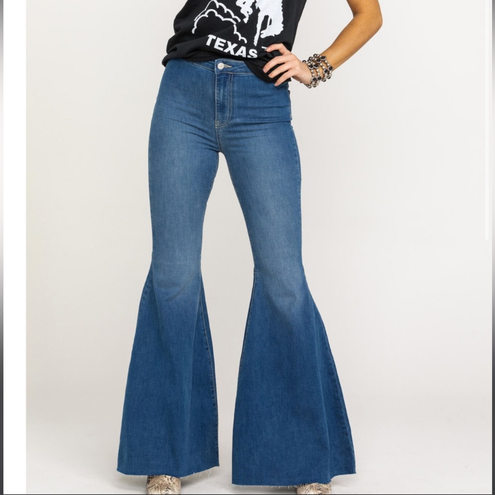 Free People Just Float On Flare Jean Denim Bell Bottom Size 28
